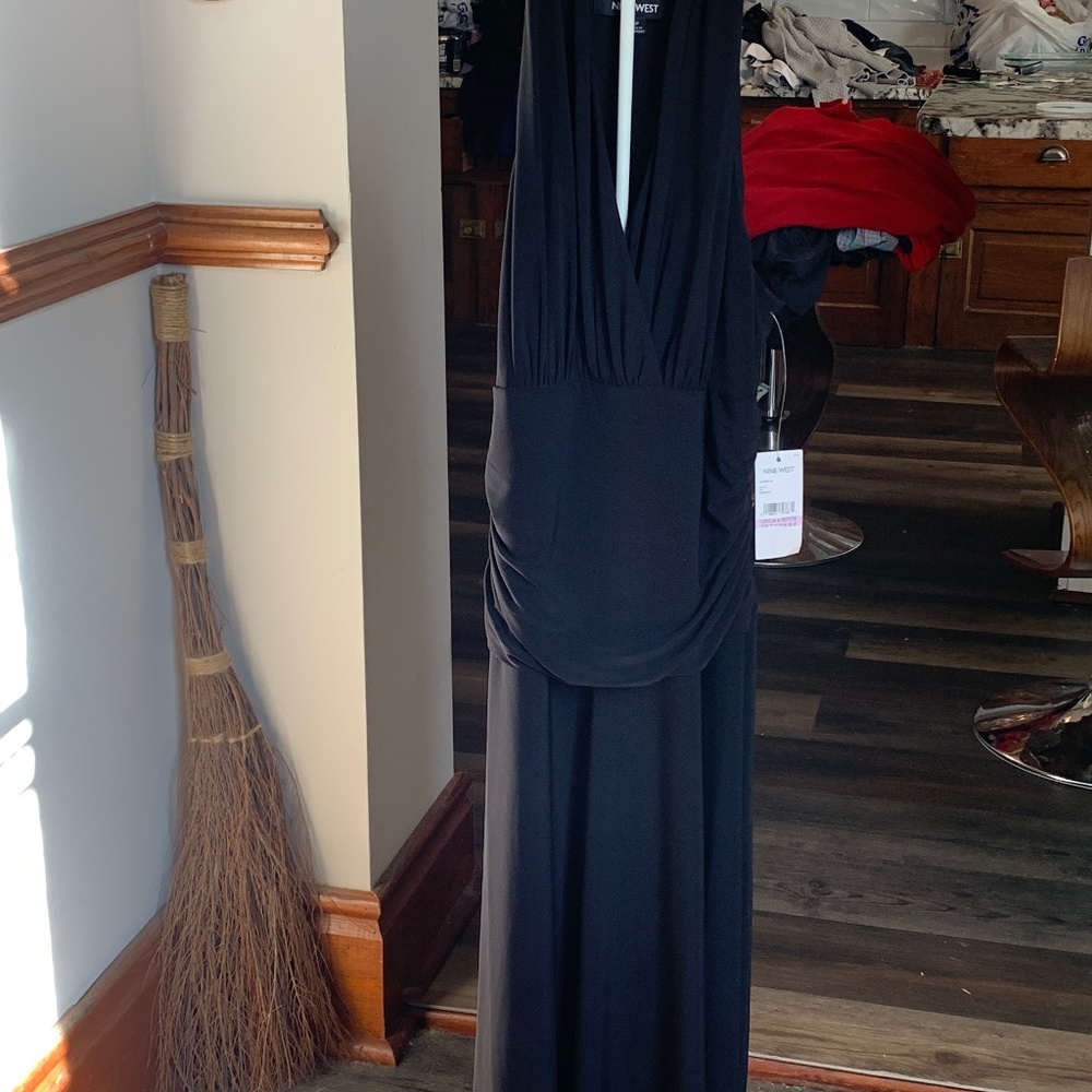 Nine West black halter cocktail dress. NWT. Retail 138
